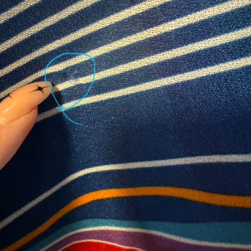 VTG 70s Smartique Tunic Coverup Striped Dress 3/4 Sleeve Boho Indie Vacation - Picture 10 of 10